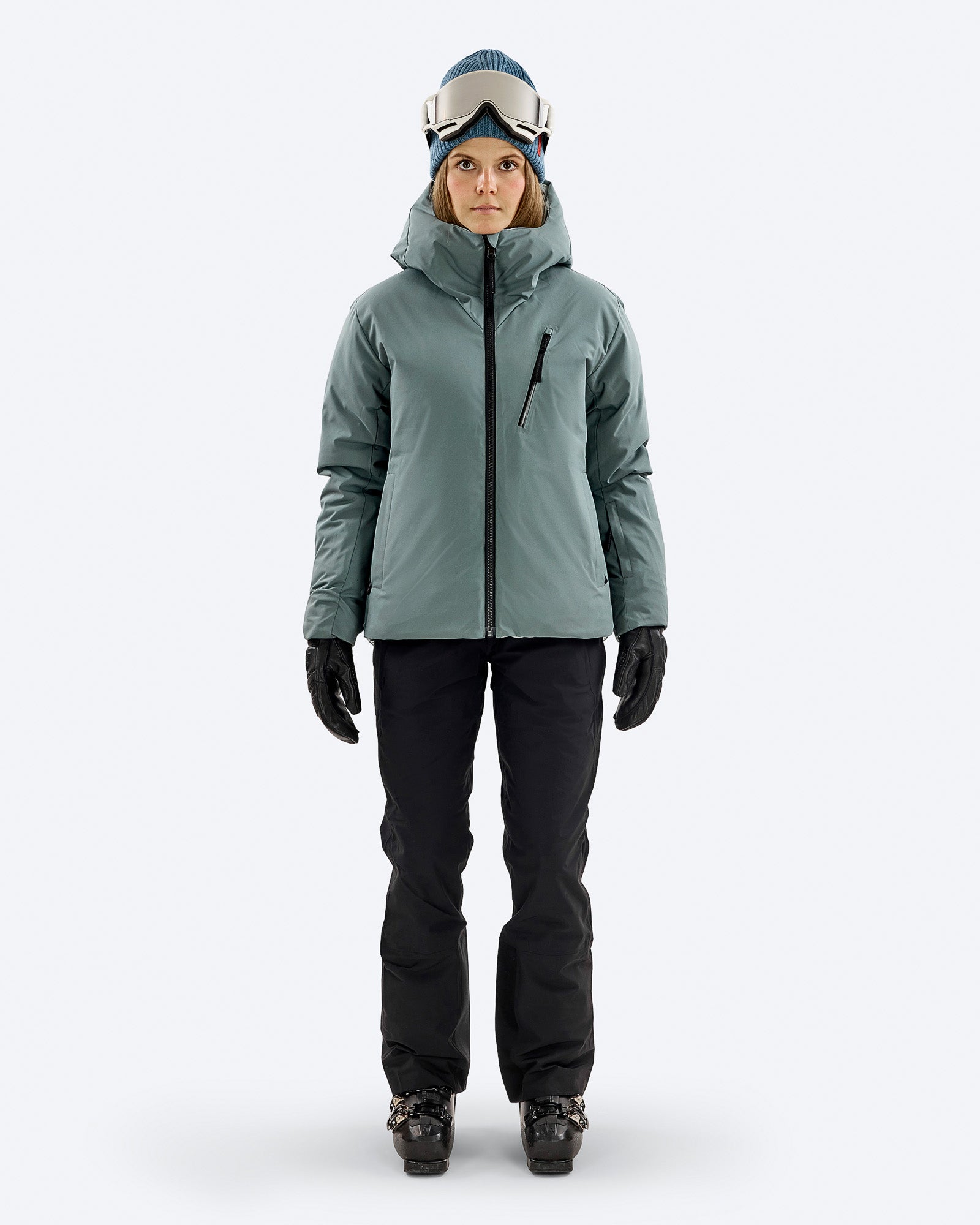 D-5 W Pertex Reversible Tecno Down Jacket Slate Gray, Balsam Green