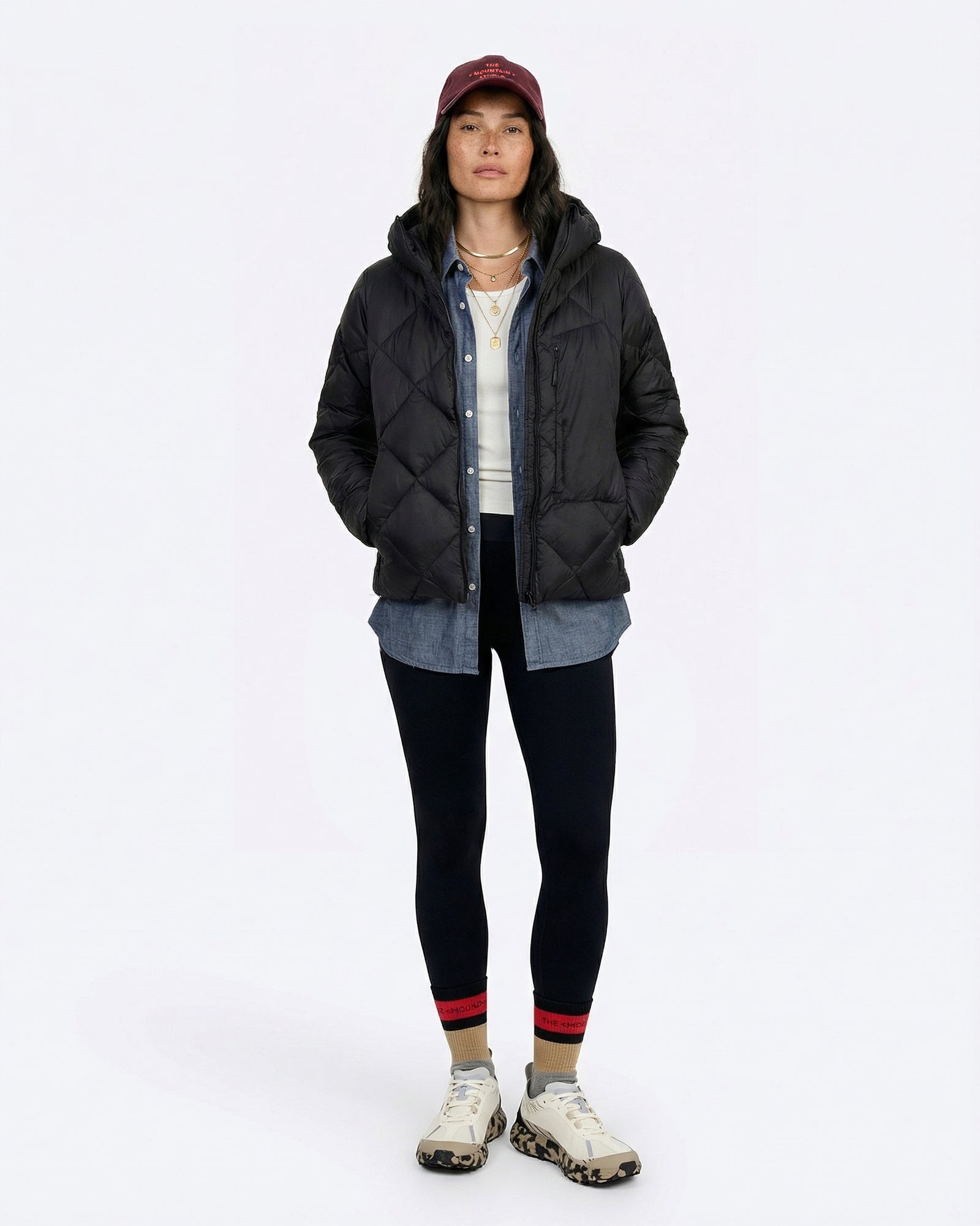 Women's Black Down Jacket – D-9 WUL | The Mountain Studio