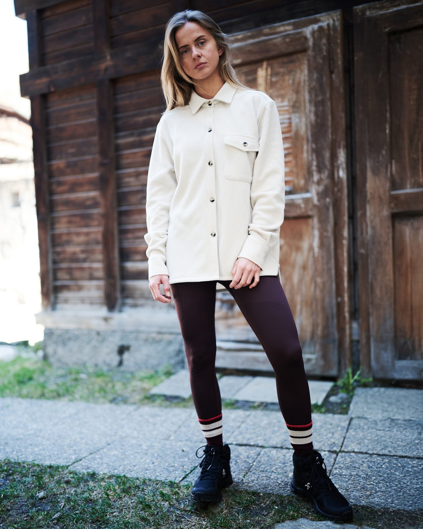 G 13_W ALMOND_MILK W._MICRO_FLEECE_SHIRT SHIRTS the mountain studio 30