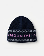 The Mountain Studio C-21 Lambswool TMS Beanie in Sky Captain, flat front thumbnail image