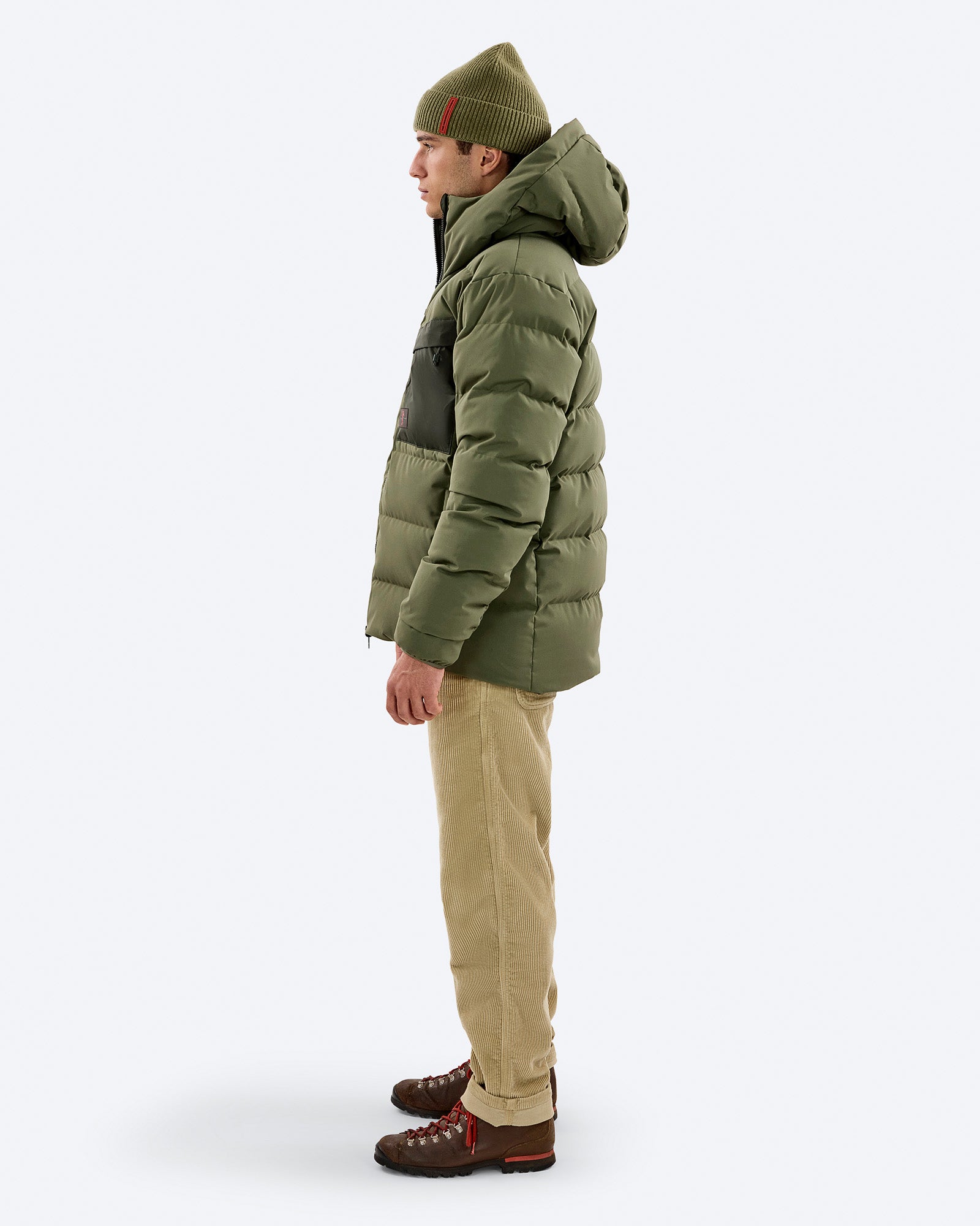 Men's Green Down Puffer Jacket – D-1 R | The Mountain Studio