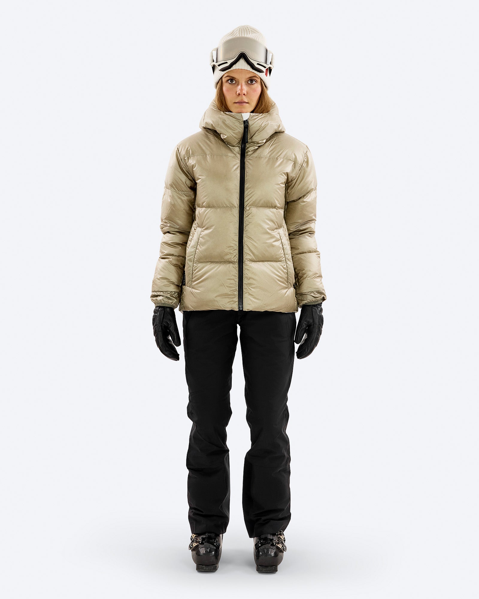 Women's White Down Puffer Jacket – D-5 W | The Mountain Studio