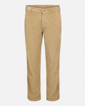 Beige corduroy work pants for men with a straight leg, structured waistband, and belt loops, designed by The Mountain Studio for durability and everyday versatility.