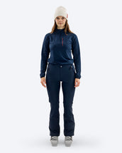 The Mountain Studio P-4 WR 2L Stretch Ski Pants in Sky Captain, on model front