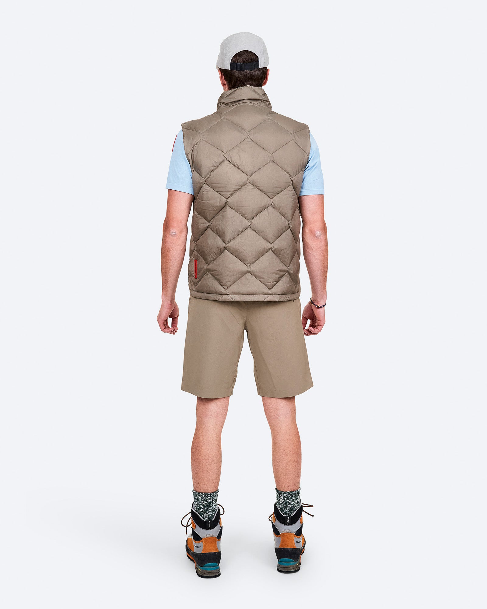 Men's Beige Down Puffer Vest – V-11 UL | The Mountain Studio