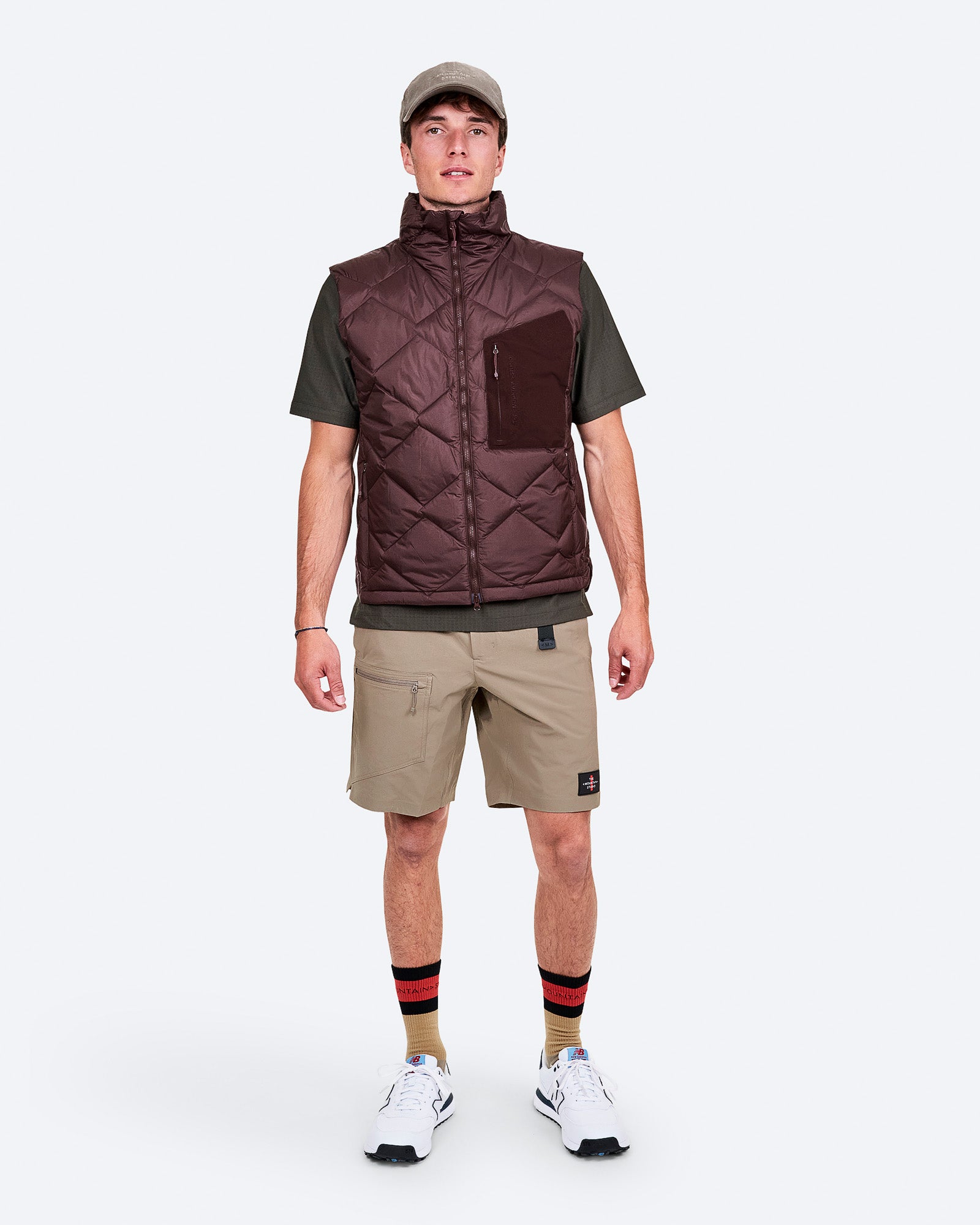 Men's Red Down Puffer Vest – V-11 UL | The Mountain Studio