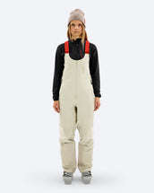 The Mountain Studio Y-8 W 3L Hybrid Shell Bib Pants in Castle Wall/Brindle, on model front