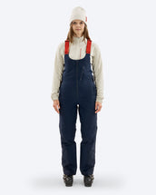 The Mountain Studio Y-8 W 3L Hybrid Shell Bib Pants in Sky Captain, on model front
