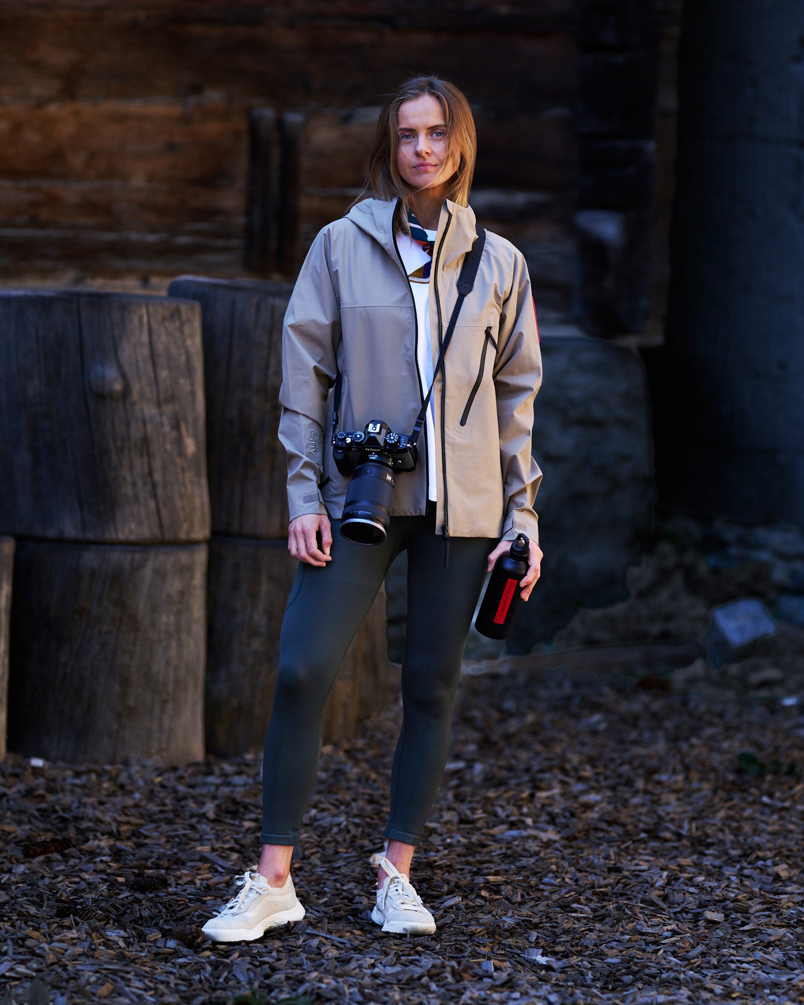 Women's Beige Waterproof Jacket – Z-6 W | The Mountain Studio