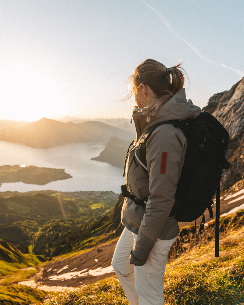 Women's Beige Waterproof Jacket – Z-6 W | The Mountain Studio